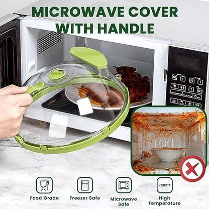 2-in-1 Microwave Steamer & Splash Protector Cover